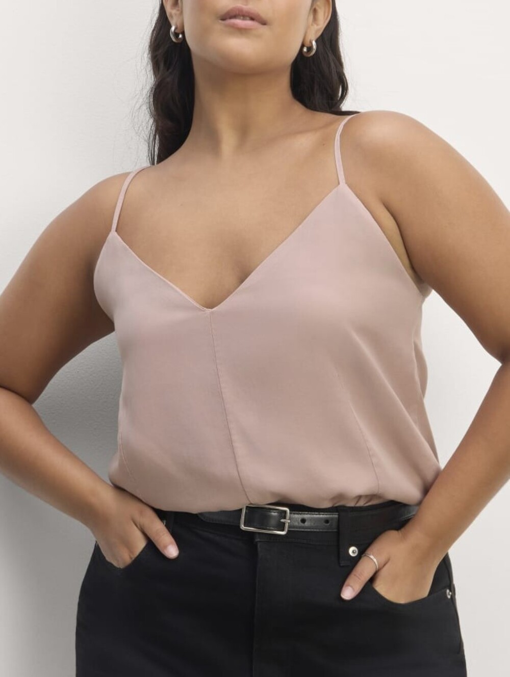 Everlane Blush Pink V Neck Butterlite Tencel Cami Tank Top
